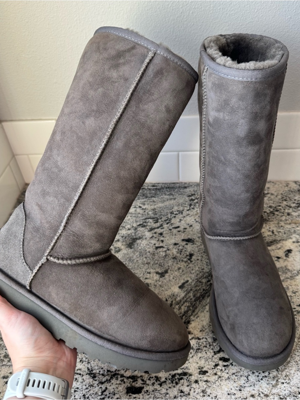 UGG Women's Classic Tall II Boots in Grey. Size 8. VGUC